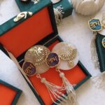 Stunning agate shubh labh pieces with stone work Mala on Ganesha